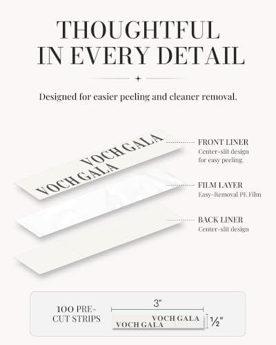 VOCH GALA Double Sided Tape for Clothes - 100 Pre-Cut Strips