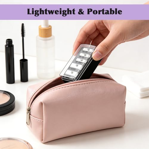 5-Hole Cosmetic Makeup Pencil Sharpener - 2 Pack with Cleaning Picks (Black)