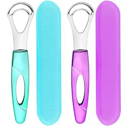Tongue Cleaner, Tongue Scraper, Tongue Cleanser, Tongue Scraper, Tongue Scraper Cleaner, Helps Fight Bad Breath, Tongue Scrapers (Purple&Blue)