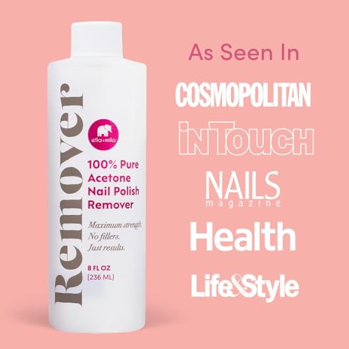 ella+mila 100% Pure Acetone Nail Polish Remover for Gel & Acrylic - 8 oz