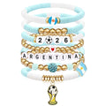 NovaStl Soccer Beaded Charm Bracelets 7-Pack - Game Day & Team Spirit Accessories