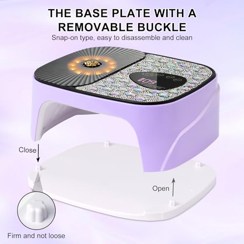 LIMEGIRL UV LED Nail Lamp Kit for Gel Polish Professional Fast Curing Purple Dryer Light Set with 4 Timer Settings Cordless Rechargeable Nail Art Cure Machine with UV Gloves for Manicure Pedicure