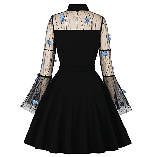 Women's Vintage Polka Dot 1950s Audrey Retro Rockabilly Prom Dress 50's 60's A-Line Cocktail Party Swing Dress