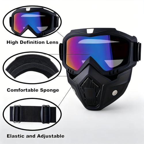 High-Definition Detachable Full Face Goggle Mask for Outdoor Sports