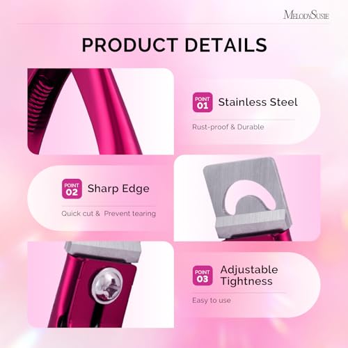 MelodySusie Adjustable Acrylic Nail Clippers with 15 Magnet Sizers