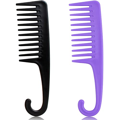 Large Wide Tooth Comb for Wet Curly Hair - 2PCS Detangling Brush