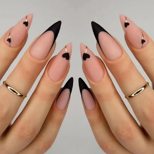 24Pcs Halloween Press on Nails Long Square Fake Nails Cute Ghost Pumpkin Crow Castle Full Cover Bats False Nails with Stars Circle Matte Designs Glue on Nails for Women Girls Nail Art Decoration