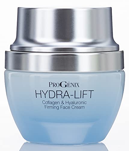 ProGenix Hydra-Lift Collagen + Hyaluronic Acid Face Cream Firming Skin Care Moisturizer Infused Peptides & Green Tea - Rehydrates & Plumps Fine Lines + Wrinkles For Visibly Lifted Contours, 1Oz