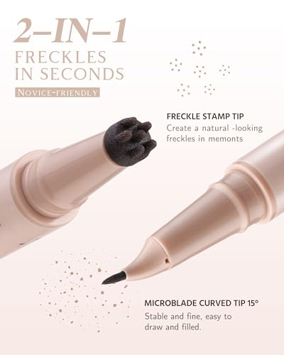 SUMEITANG #02-MEDIUM BROWN Dual Ended Freckle Pen – Natural Faux Freckles Stamp & Precision Tip