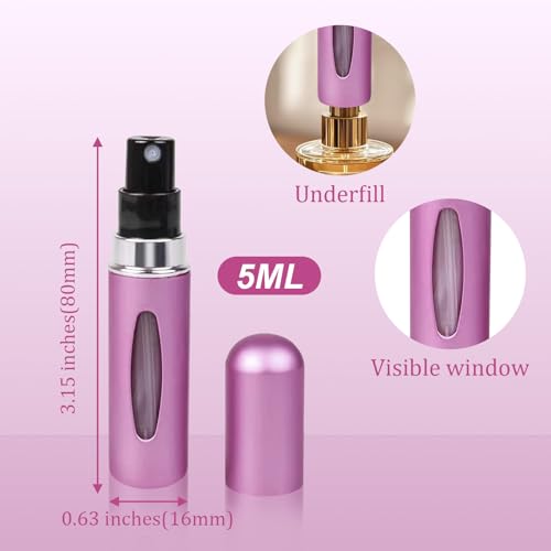 12-Pack 5ml Refillable Perfume Atomizer Bottles for Travel