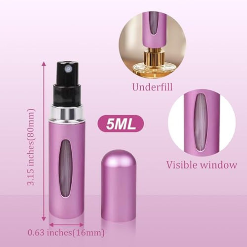 12-Pack 5ml Refillable Perfume Atomizer Bottles for Travel