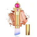Angled Retractable Makeup Brush With Cover - Liquid, Cream, Powder, Foundation, Blush, Bronzer - Premium Bristles Contouring & Blending Skin, Portable Vegan Face Kabuki Brush, Royal Diamond