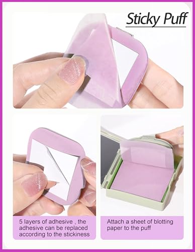 300 Oil Blotting Sheets for Face with Mirror & Puff