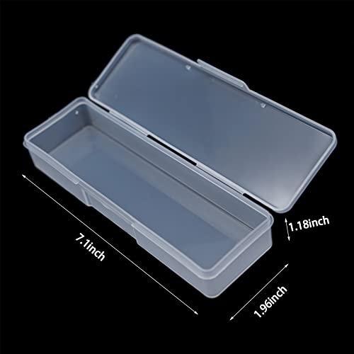 Lokyango Manicure Tool Box, 8 Pieces Clear Box for Nail Tool, Transparent Personal Nail Box for Manicure, Plastic Nail Art Tool Box Storage Organizer Case Container for Organizing (7.1x1.96x1.18)