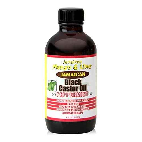 Jamaican Mango and Lime Black Castor Oil, Peppermint, 4 Ounce (Pack of 6)