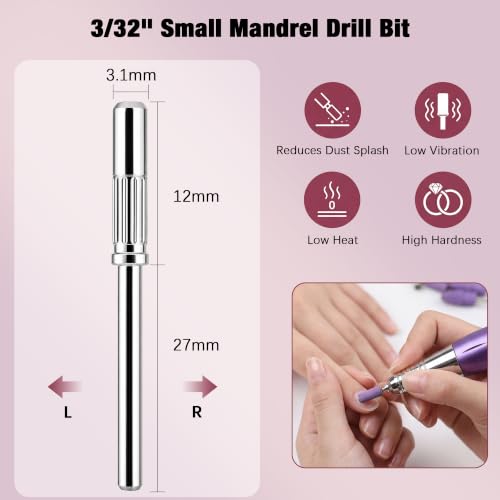 200 Pcs Nail Sanding Bands Set - 120/180/240 Grit with Mandrel Bits