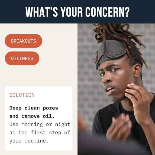 Cardon Men's Deep Pore Cleaning Clay Face Wash, 4x Better Than Charcoal, Oily, Acne-Prone Skin | Korean Premium Skin Care | Remove Face Oil & Dirt, (1 CT)