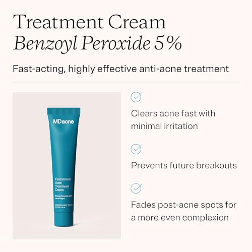 MDacne 5% Benzoyl Peroxide Acne Treatment Cream for Clear Skin