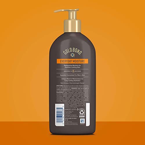 Gold Bond Men's Essentials Everyday Moisture Daily Body & Hand Lotion, 14.5 oz., With Vitamin C