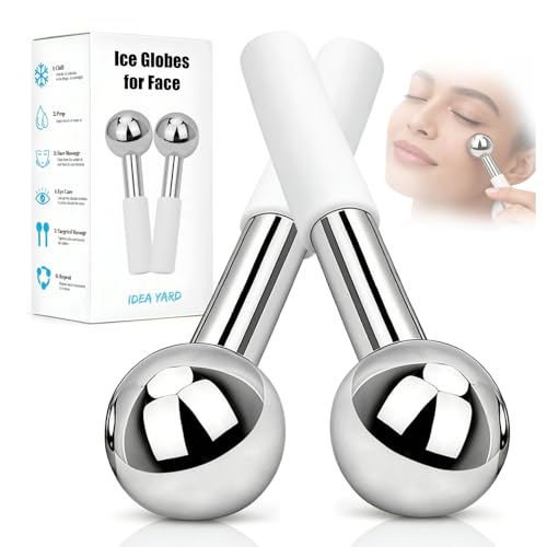 ideayard Under Eye Ice Globes Facial Massager, Stainless Steel Cooling Stones