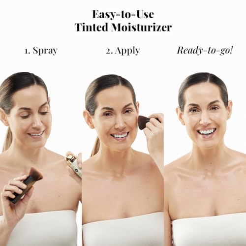 Jerome Alexander MagicMinerals AirTint Tinted Moisturizer AirBrush Spray Light | Tinted Moisturizer Spray with Anti-Aging Ingredients | Bright Light |2PC