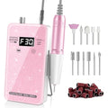 Portable Electric Nail Drill Kit - 30000 RPM Rechargeable E-File with 11 Bits
