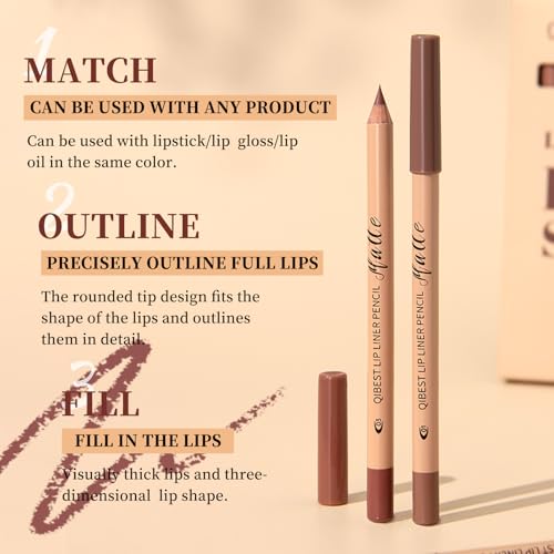 12-Color Matte Lip Liner Set - Waterproof & Long-Lasting