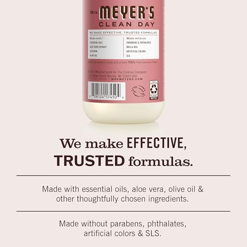 Mrs. Meyer’s Clean Day Rosemary Hand Soap 12.5 Fl Oz - Moisturizing Liquid Hand Wash