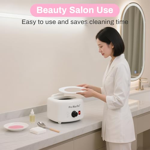 Wax Collars for Wax Pot - 100PCS Disposable Coated Paper Protective Clean Collar for 14oz Wax Warmer Melting Pot for Hair Removal Women Wax Bath Accessories Esthetician Professional Supplies