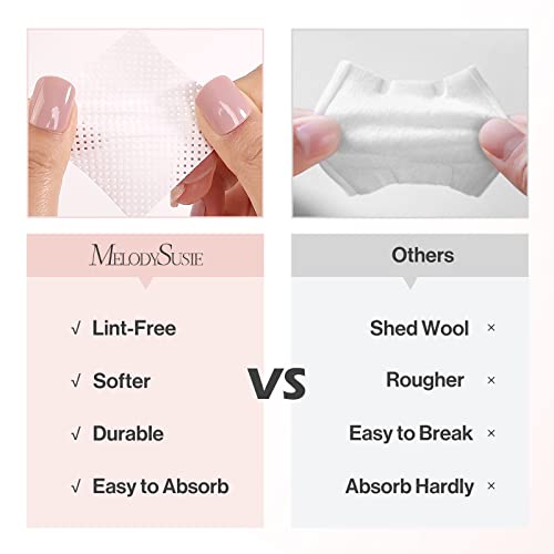 MelodySusie Lint-Free Nail Wipes - 1050 Pack Absorbent Gel Polish Remover Pads