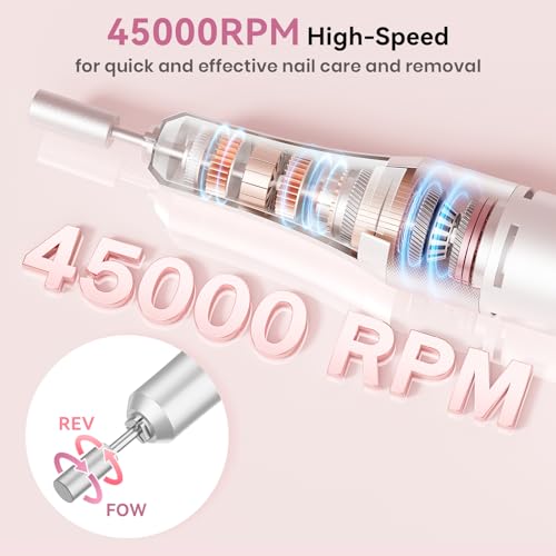 Professional Electric Nail Drill 45000RPM with LCD Display
