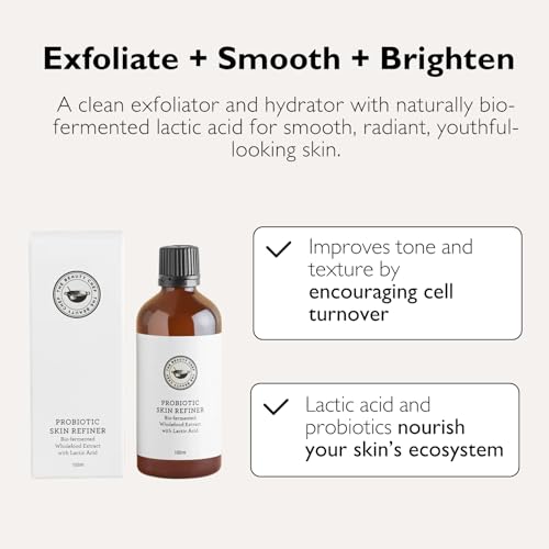 The Beauty Chef Probiotic Skin Refiner, Bio-Fermented Exfoliating Toner for Smooth & Radiant Skin, Hydrating & Nourishing Formula with Probiotics & Lactic Acid, 3.38 fl. oz / 100mL