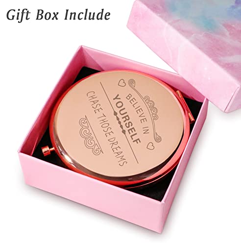Personalized Compact Mirror with Magnification - Inspirational Gift for Women