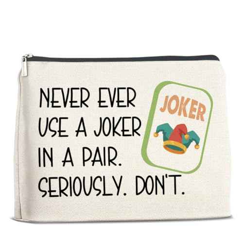 Funny Makeup Bag Mahjong Gifts for Women, Mahjong Lover Gifts Cosmetic Bag Zipper Makeup Pouch