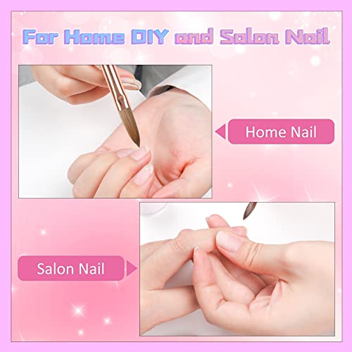 heemeei Kolinsky Acrylic Nail Brush Size 8- Nail Brushes for Acrylic Application - Acrylic Powder Brush for Nail Art - Nail Acrylic Brush for Professional Manicure DIY Home Salon (8#)…