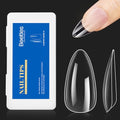 Beetles Gel Nail Tips Almond Medium 500Pcs – Pre-Shaped False Nails (Clear, 10 Sizes)