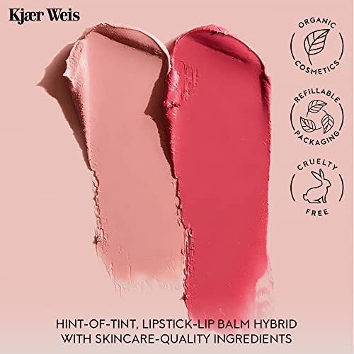 Kjaer Weis Lip Tint. Hydrating Nude Lip Color Makeup with Soft Satin Finish. Nourishing Ingredients for Long Lasting Lip Stain. Cruelty Free Clean Makeup