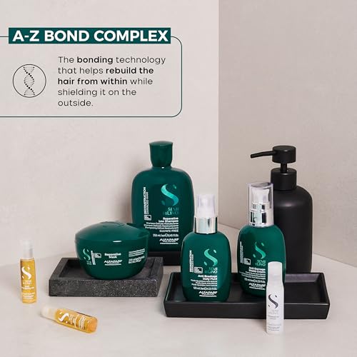 ALFAPARF MILANO Semi di Lino Reconstruction Bond Repair Hair Mask for Damaged Hair - Recommended for Fine Hair ? Hair Repair Mask - Restructures - Color Safe - Deep Conditioner - Vegan (6.88 oz)