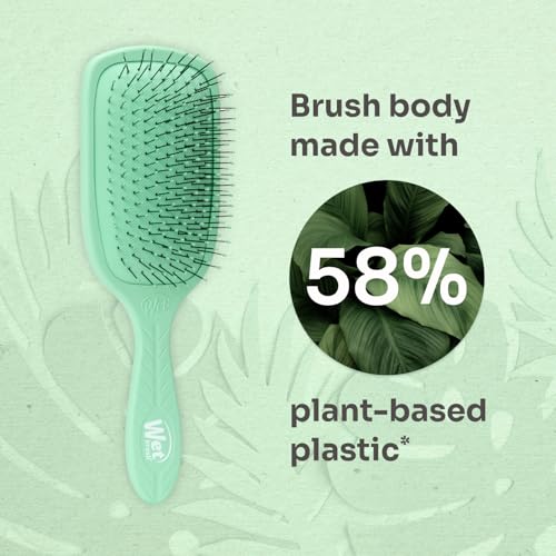 Wet Brush Go Green Paddle Detangler Hair Brush, Green - Ultra-Soft IntelliFlex Detangling Bristles with AquaVent Design For Spreading Hair Treatments Evenly - Pain-Free For Wet & Dry Hair