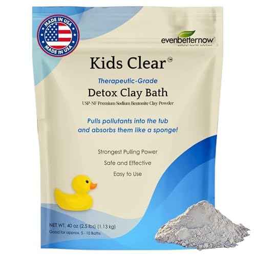 Kids Clear Detox Clay Bath, 100% Pure Sodium Bentonite - Cleansing and Purifying, by -Evenbetternow LLC ? 2.5 lb (40 oz) Standard Size