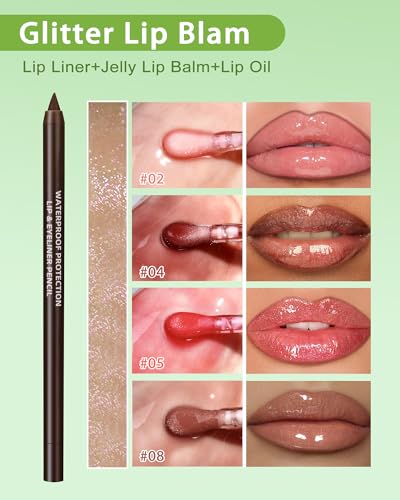 Brown Lip Liner Combo Set with Gloss & Shimmer Balm