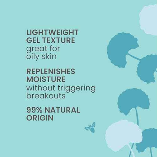 Burt's Bees Clear and Balanced Skin Balancing Gel Cream With Squalane and Prebiotic, Gel Moisturizer for Breakout-Prone Skin, 1.8 oz. Bottle