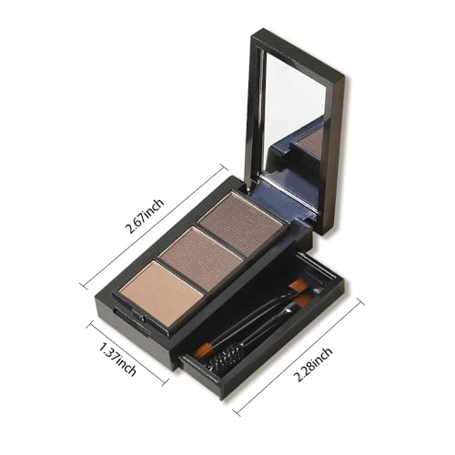 Eyebrow Powder Kit with Brush - 3 Color Brow Palette