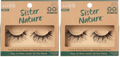 KISS Sister Nature 12mm False Eyelashes - Natural Hair, Vegan