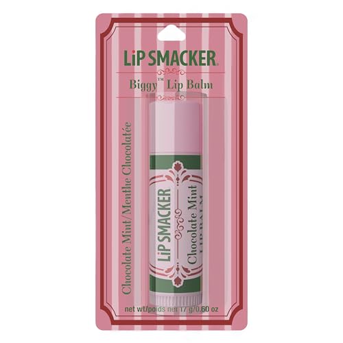 Lip Smacker Holiday Biggy Lip Balm, Moisturizing, Nostalgic, Collectible Lip Care, Fun Holiday Gift & Stocking Stuffer - Chocolate Mint Flavor