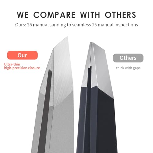 Professional Slant Tweezers for Eyebrows – Stainless Steel, Precision Tips