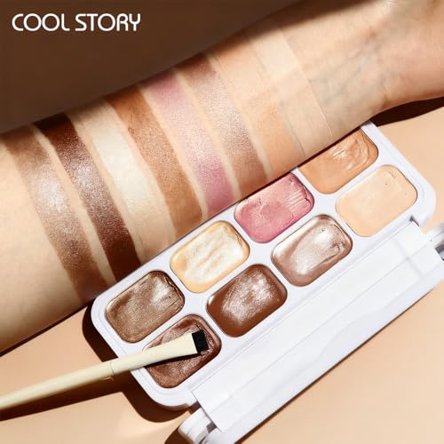 8-Color Eyeshadow Palette - Metallic & Shimmer, Waterproof