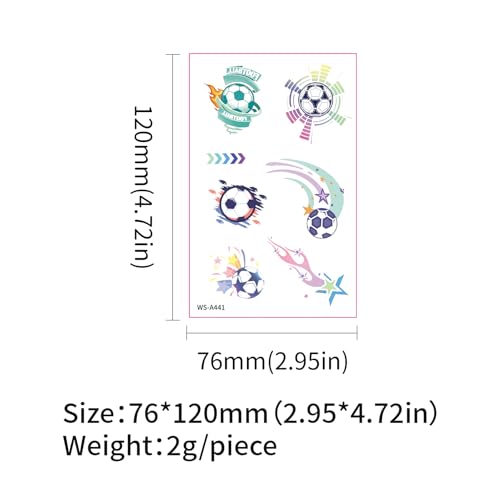 10 Sheets Soccer Temporary Tattoos for Game Day & Parties