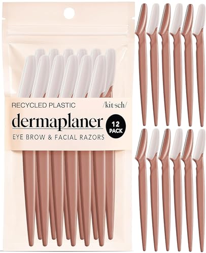 Kitsch Dermaplane Facial Razors - 12 Pack Exfoliating Face Shaver (Terracotta)