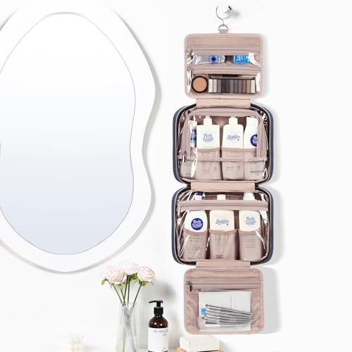 NISHEL Hanging Toiletry Bag for Women, Organizer for Full-Size Toiletries